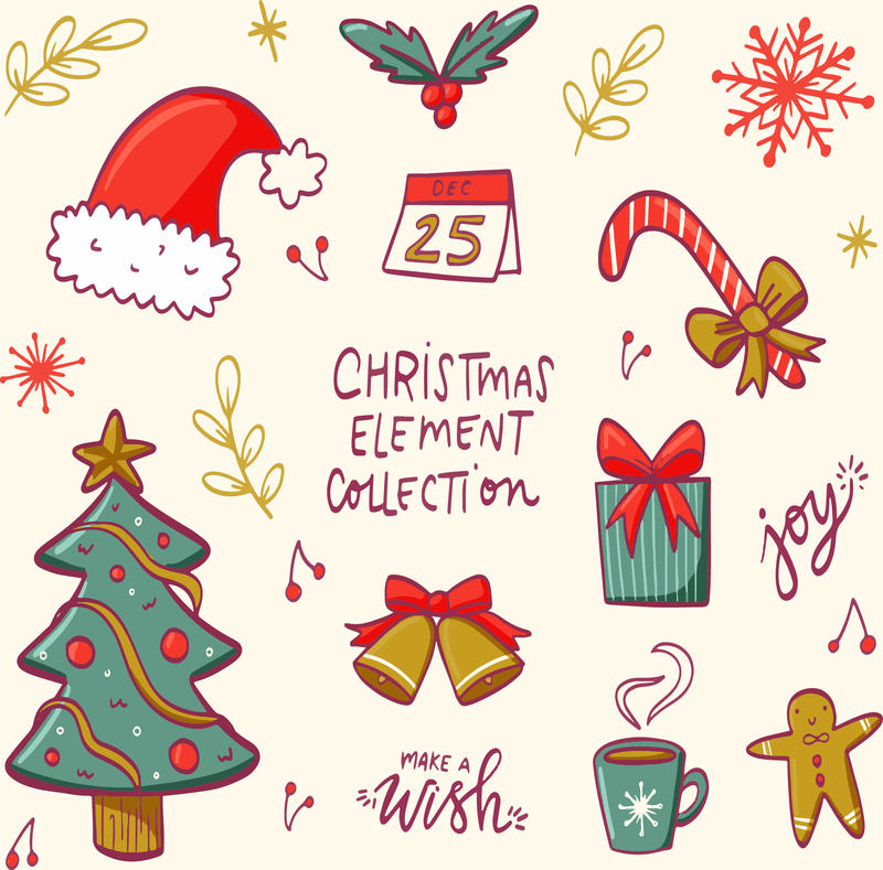 圣诞节可爱插画素材